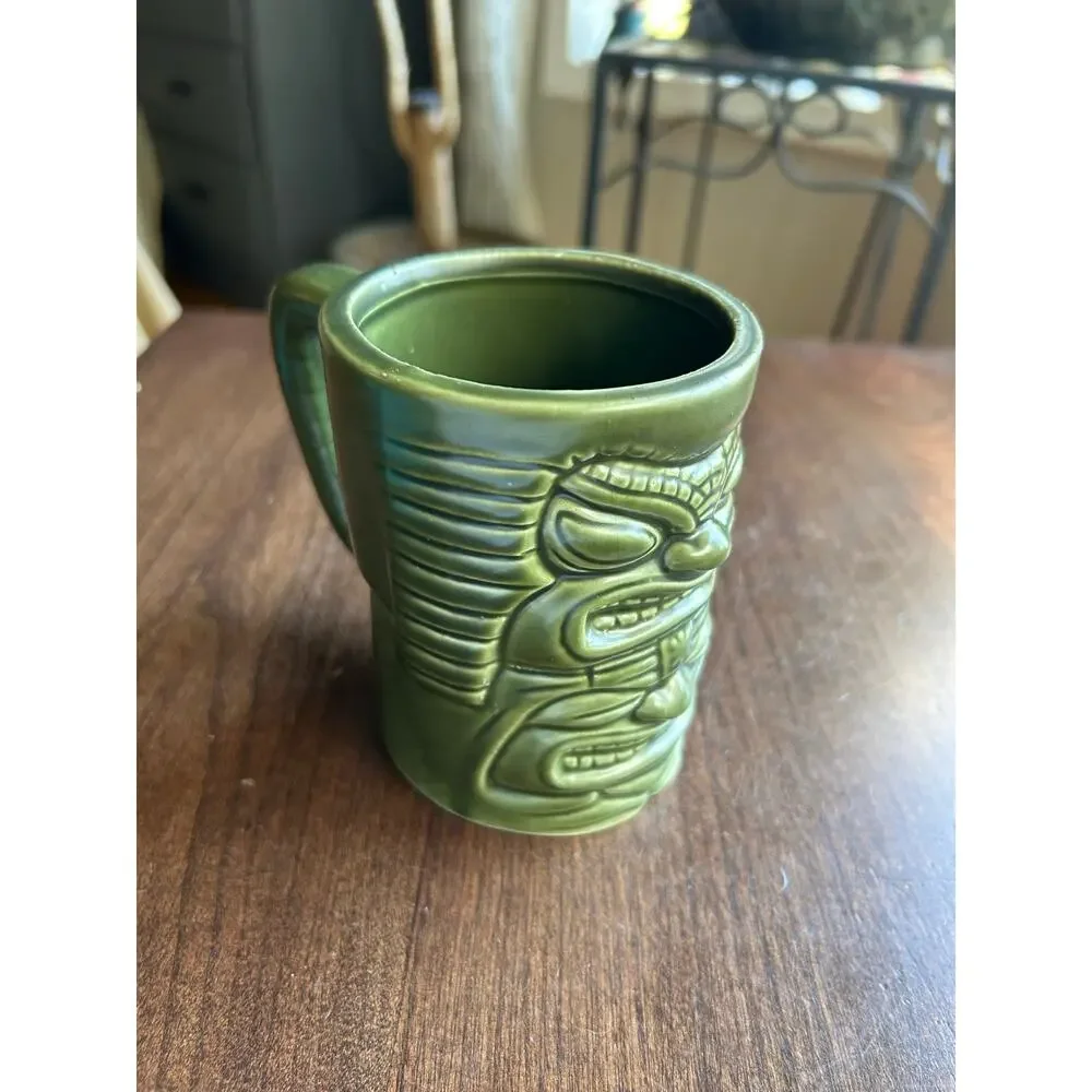 Hawaiian Money Tiki God Mug Hand Painted Ceramic